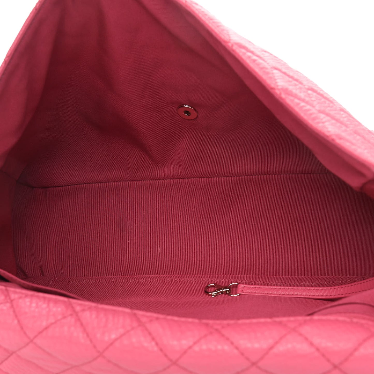 Calfskin Quilted Small XXL Travel Flap Bag Dark Pink