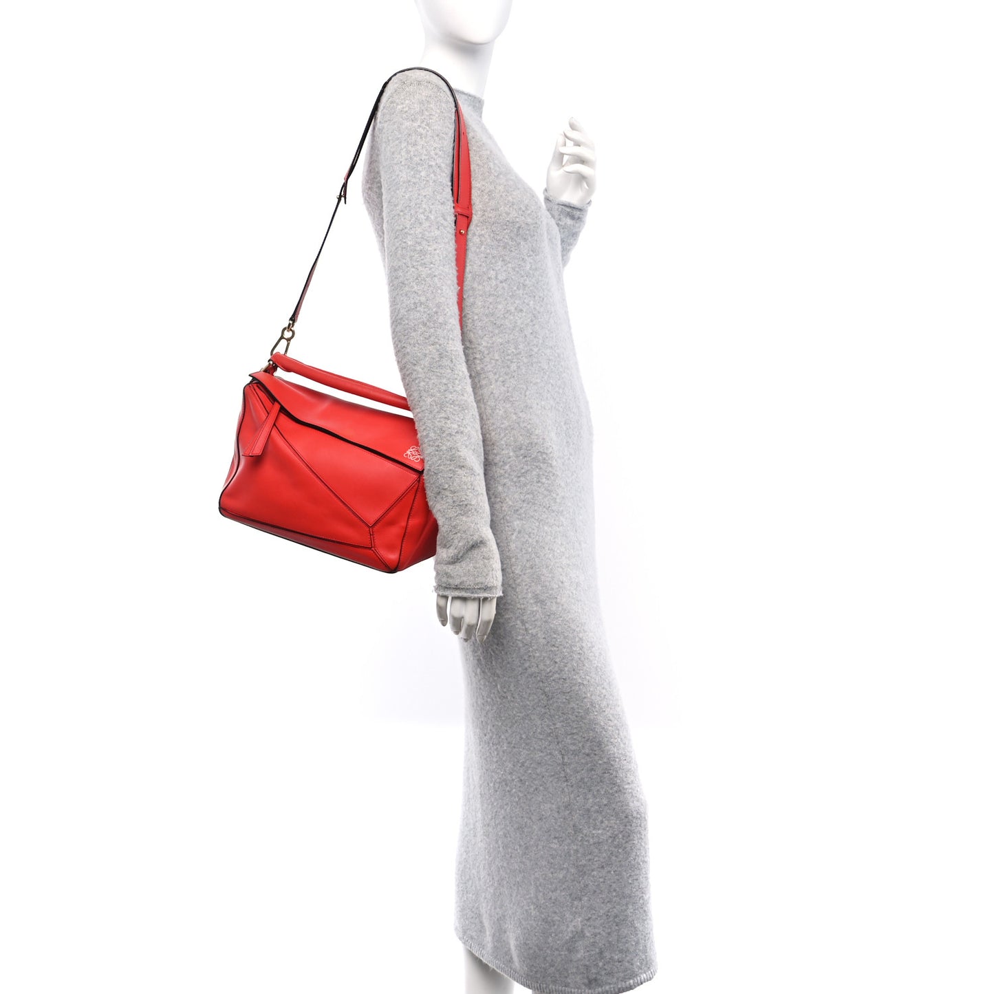 Calfskin Medium Puzzle Bag Scarlet