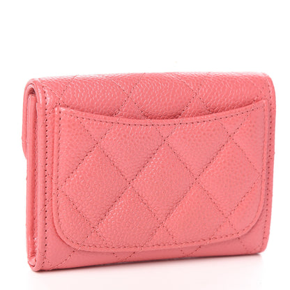Chanel Iridescent Caviar Quilted Flap Card Holder Wallet Pink 2 of 8