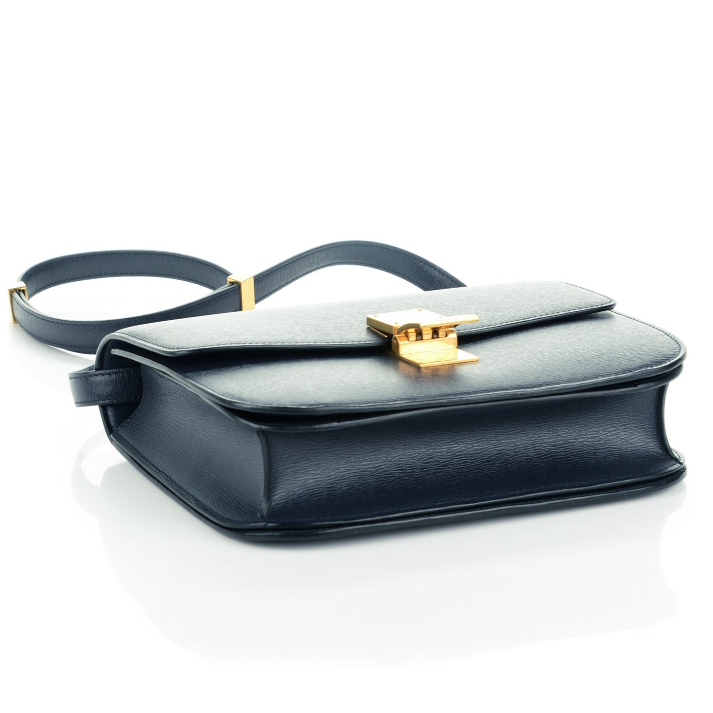 Liege Calfskin Medium Classic Box Flap Bag Dark Blue