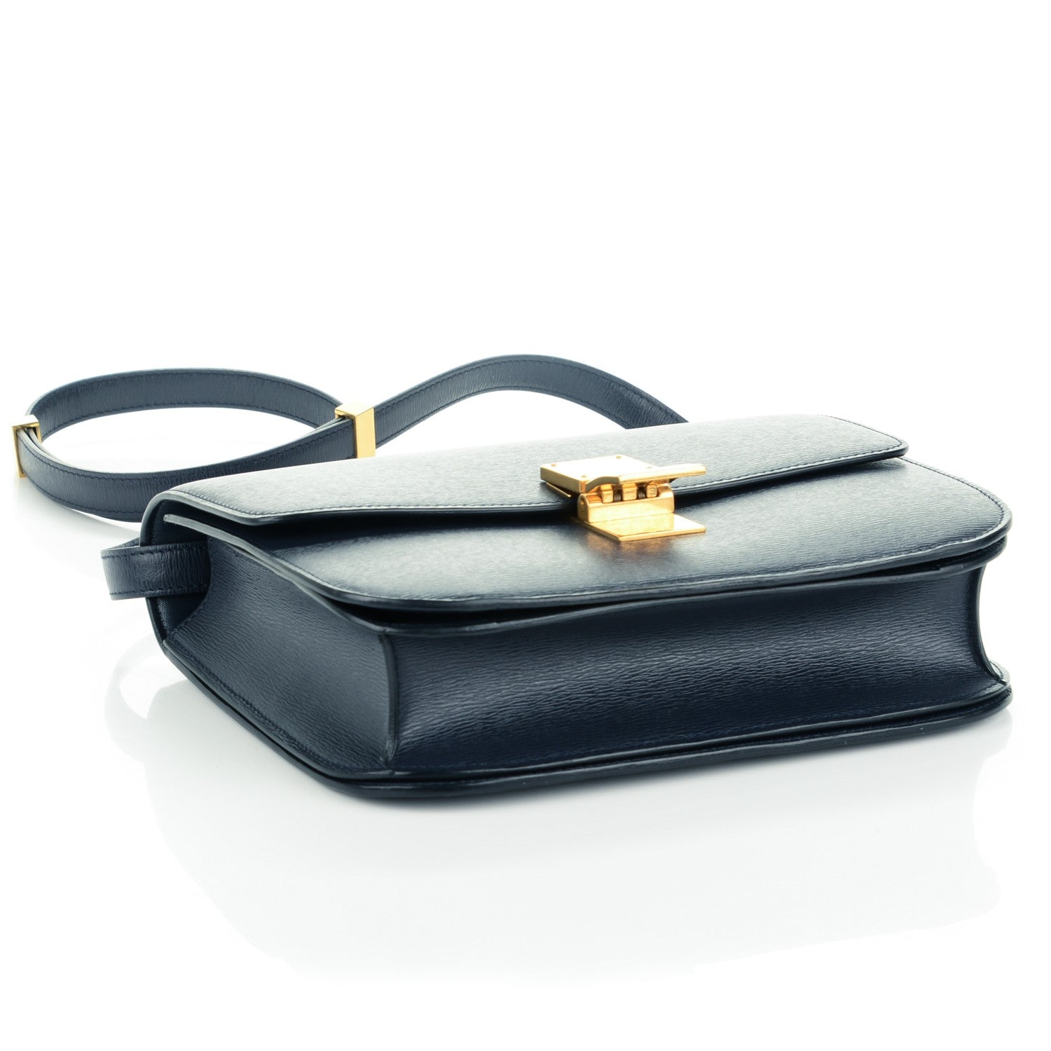 Celine Liege Calfskin Medium Classic Box Flap Bag Dark Blue 4 of 7