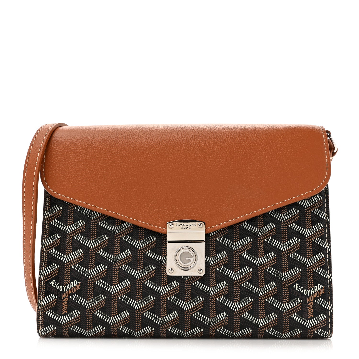 Goyard Goyardine Calfskin Chypre Wallet Pouch Black Gold 1 of 12