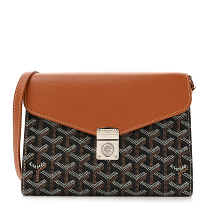 Goyard Goyardine Calfskin Chypre Wallet Pouch Black Gold 1 of 12