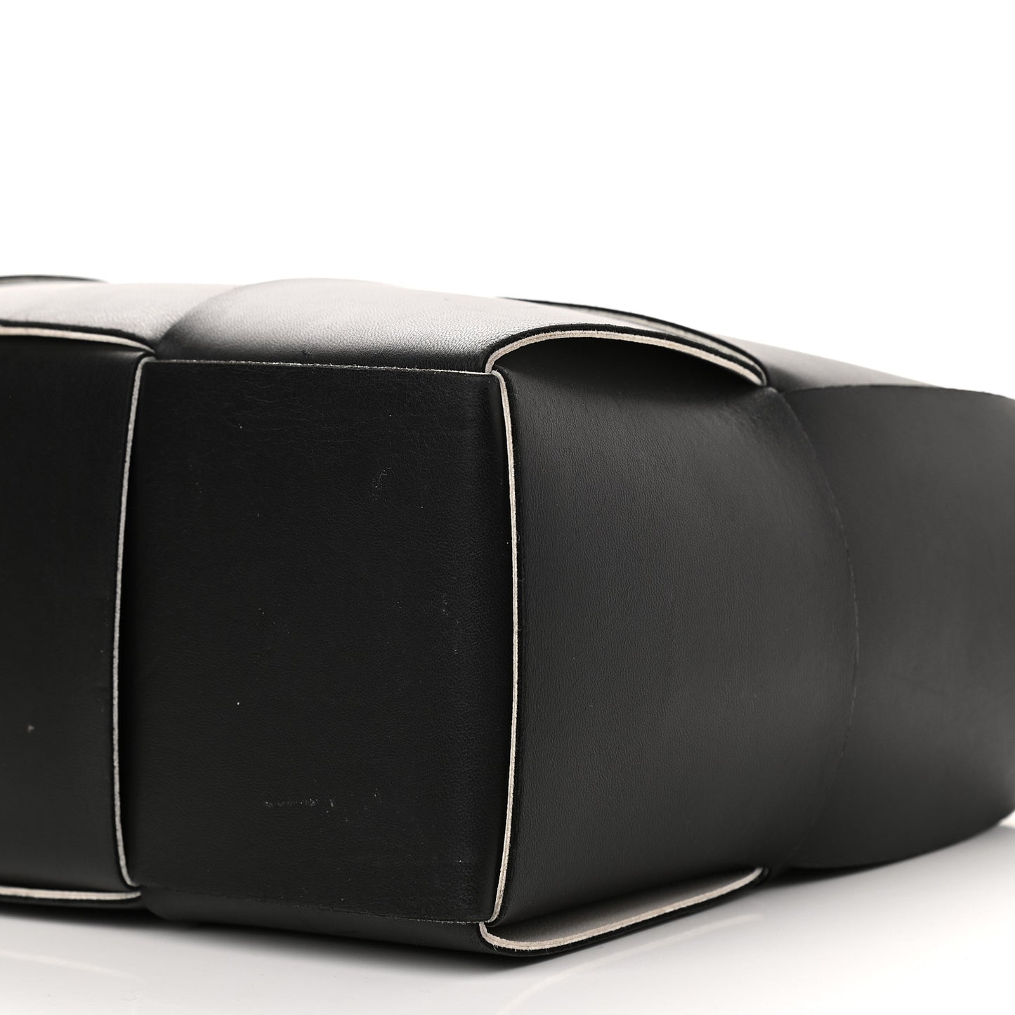 Nappa Maxi Intrecciato Small Arco Tote Black White