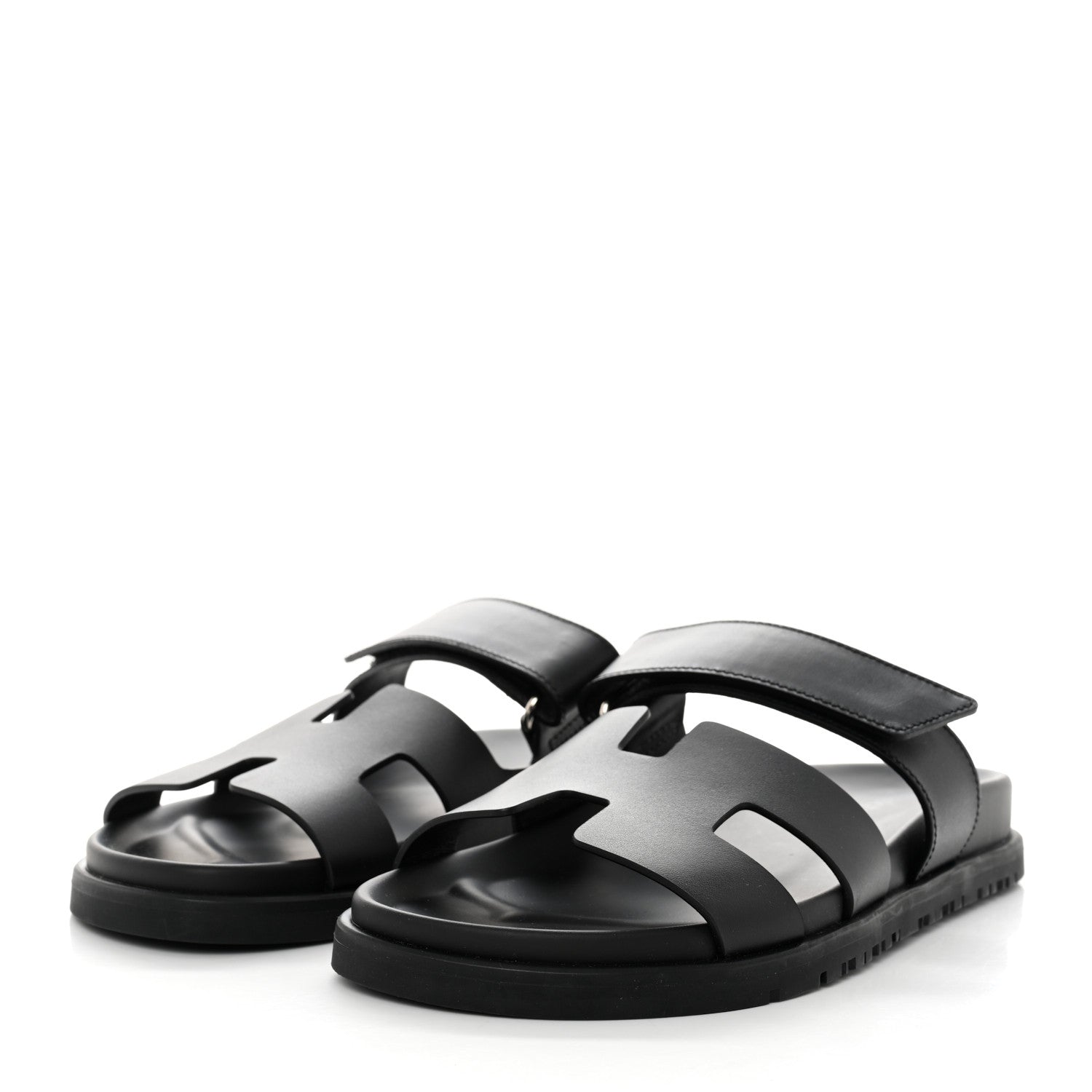 Hermes Calfskin Womens Chypre Sandals 36 Black 3 of 9