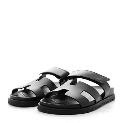 Hermes Calfskin Womens Chypre Sandals 36 Black 3 of 9