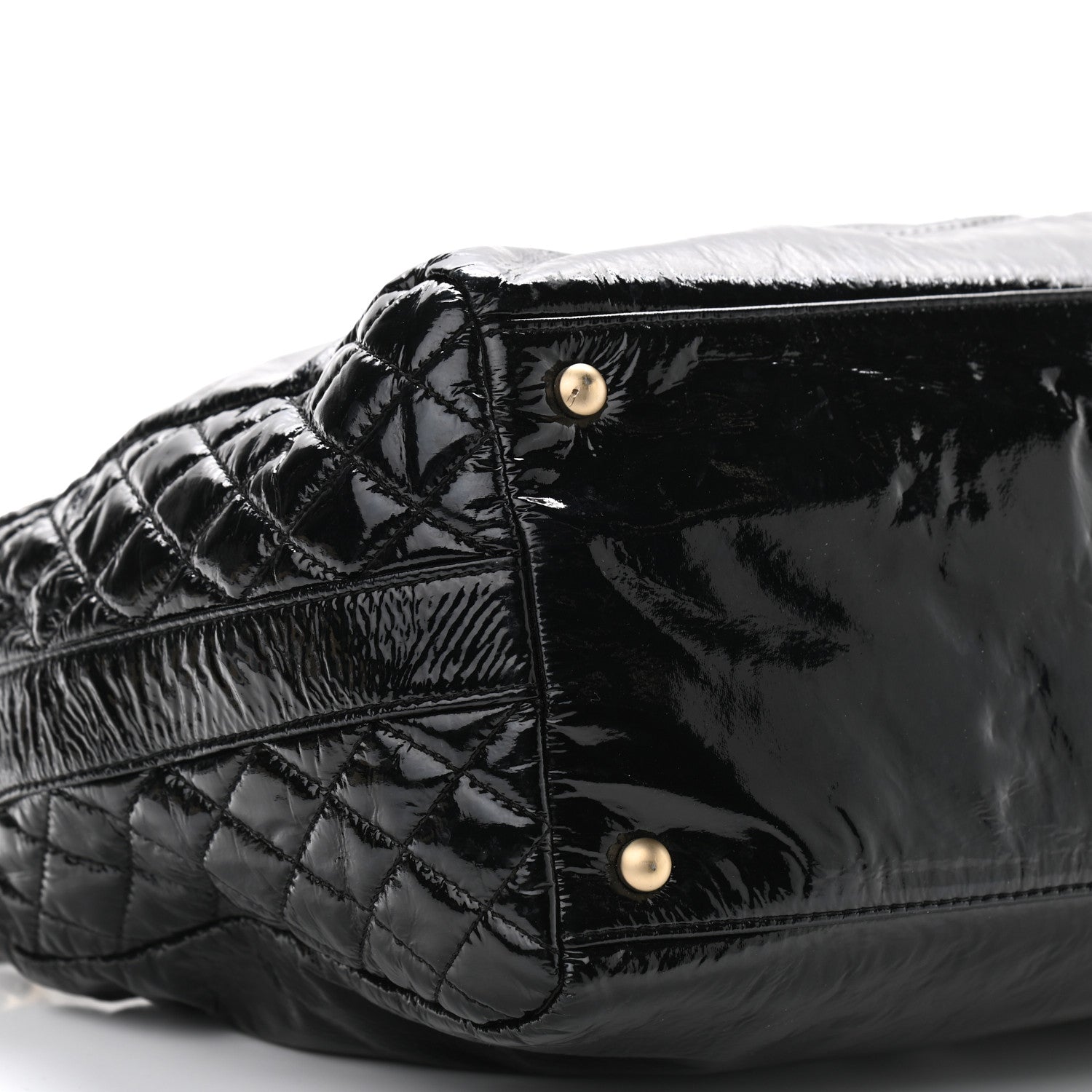 Chanel Patent Quilted CC Tote Black 10 of 12