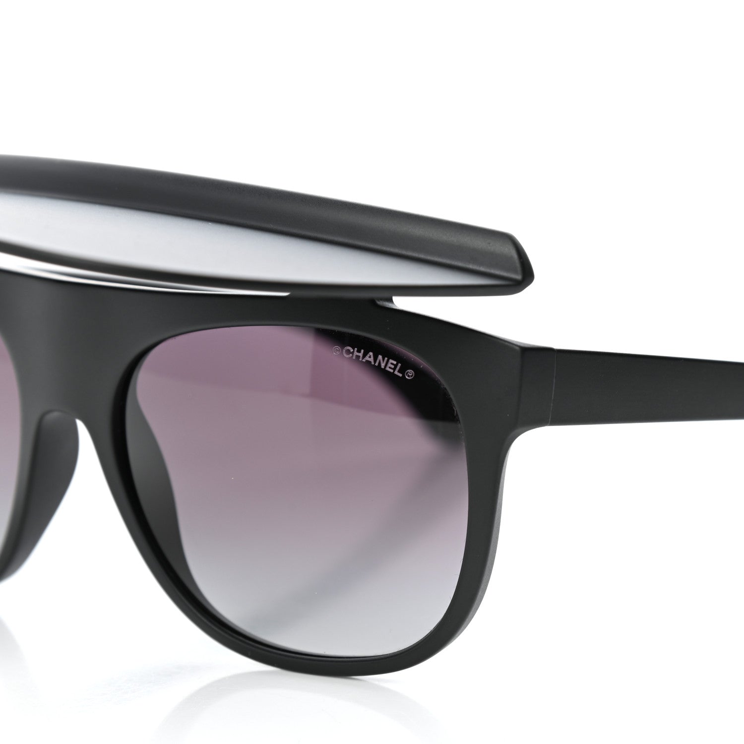 Chanel Acetate Visor Sunglasses 71046 Matte Black 8 of 9