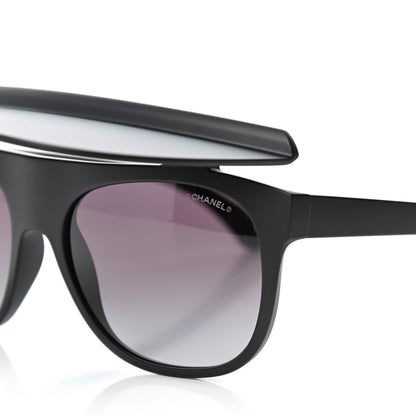 Chanel Acetate Visor Sunglasses 71046 Matte Black 8 of 9