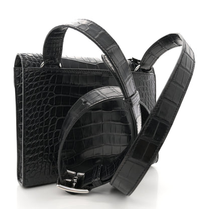 Hermes Matte Alligator Sac A Depeches 21 Messenger Bag Black 3 of 10