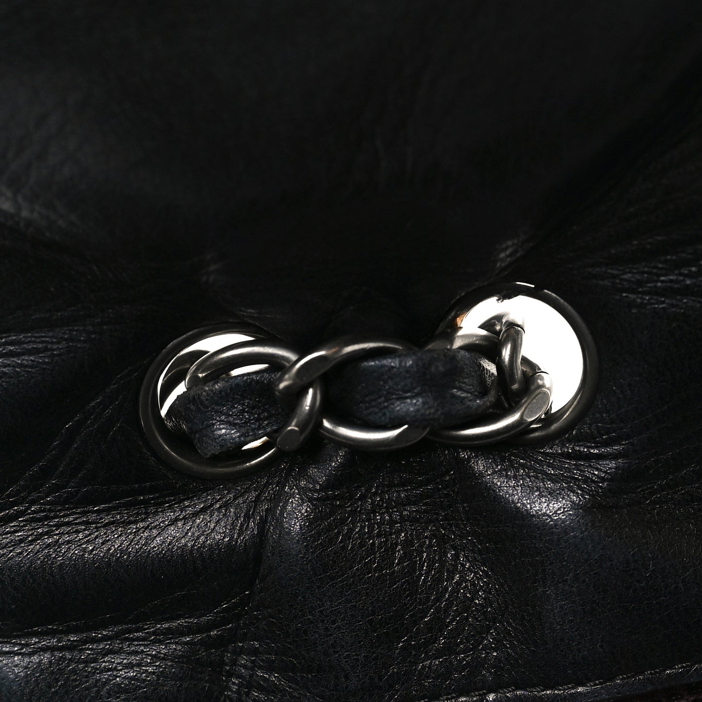 Lambskin Quilted Jumbo Single Flap Black