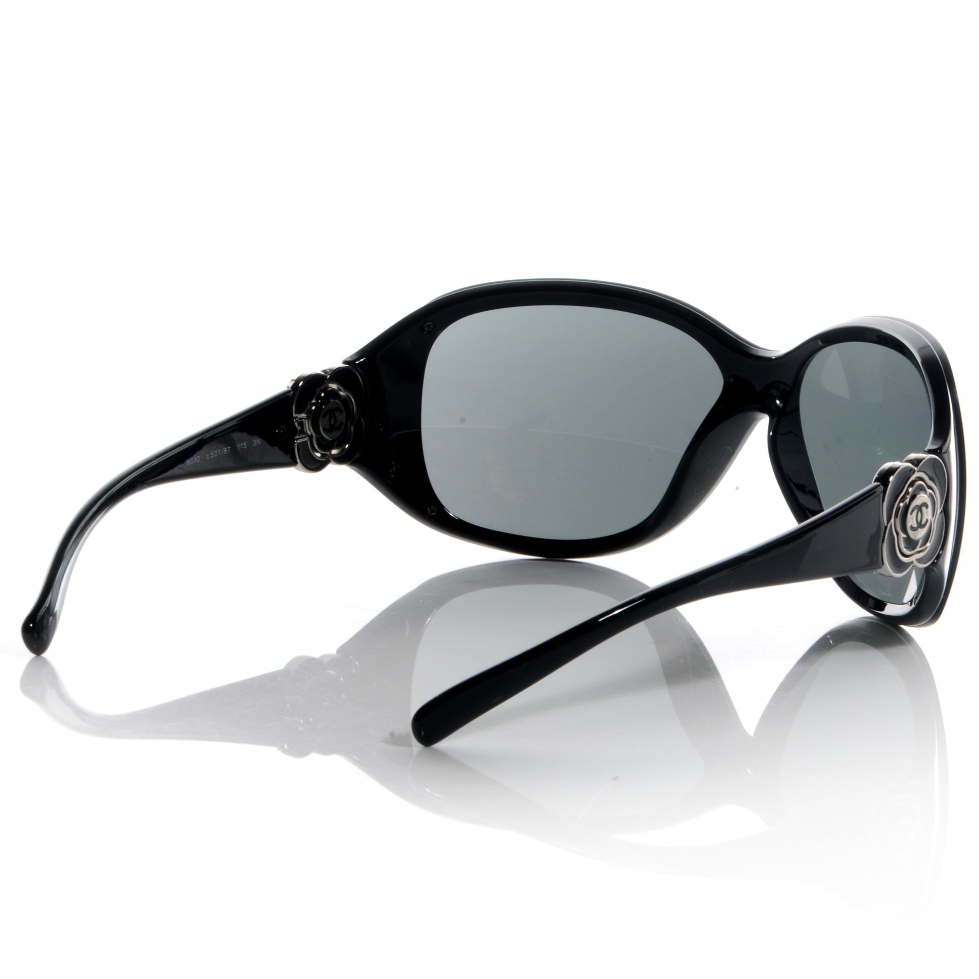 Chanel Camellia Sunglasses 6032 Black 2 of 4