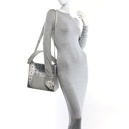 MCM Metallic Visetos Medium Aren Hobo Silver 2 of 9