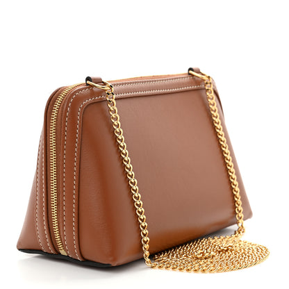 Celine Smooth Calfskin Cuir Triomphe Clutch on Chain Tan 3 of 11
