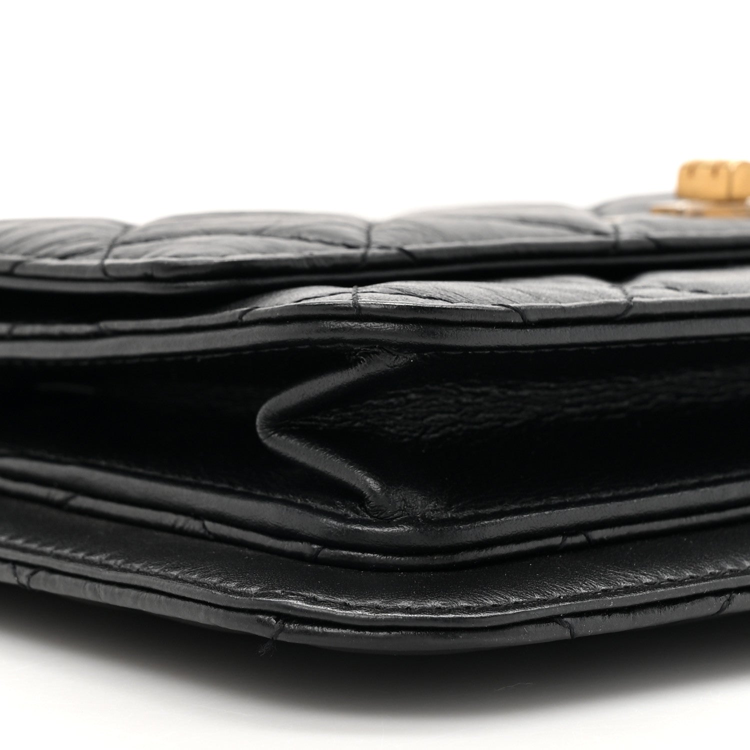 Chanel Aged Calfskin Quilted 2.55 Reissue Chain Wallet Black 11 of 11
