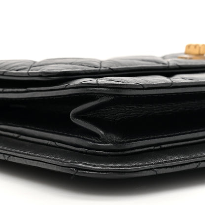 Chanel Aged Calfskin Quilted 2.55 Reissue Chain Wallet Black 11 of 11