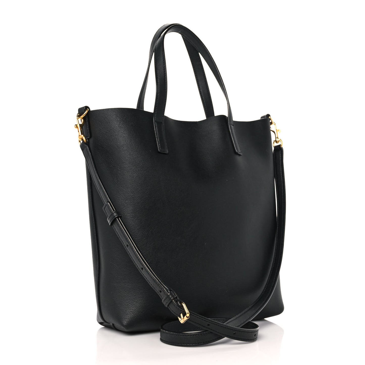 Calfskin Medium Shopping Tote Black