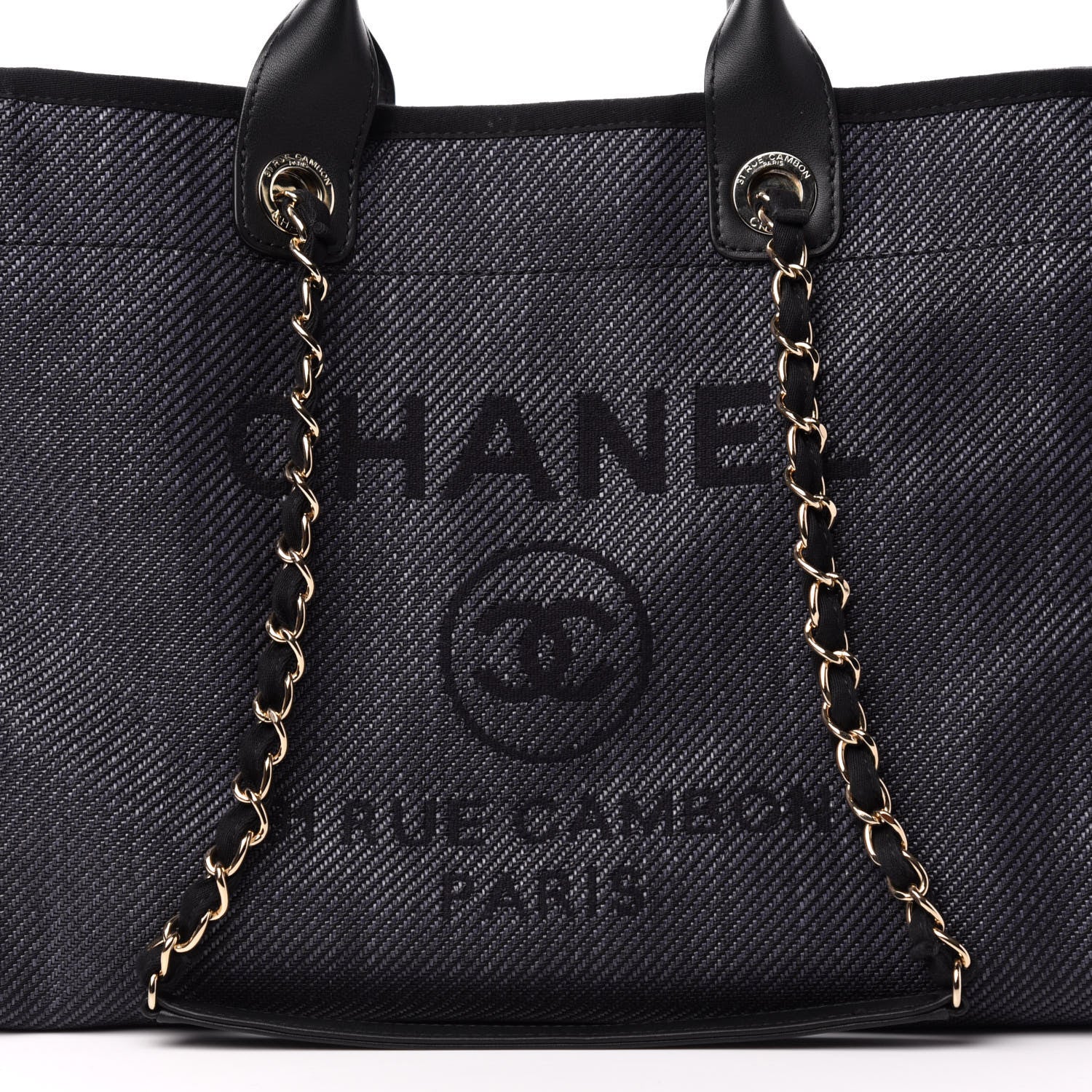 Chanel Mixed Fibers Calfskin Medium Deauville Tote Blue 10 of 11