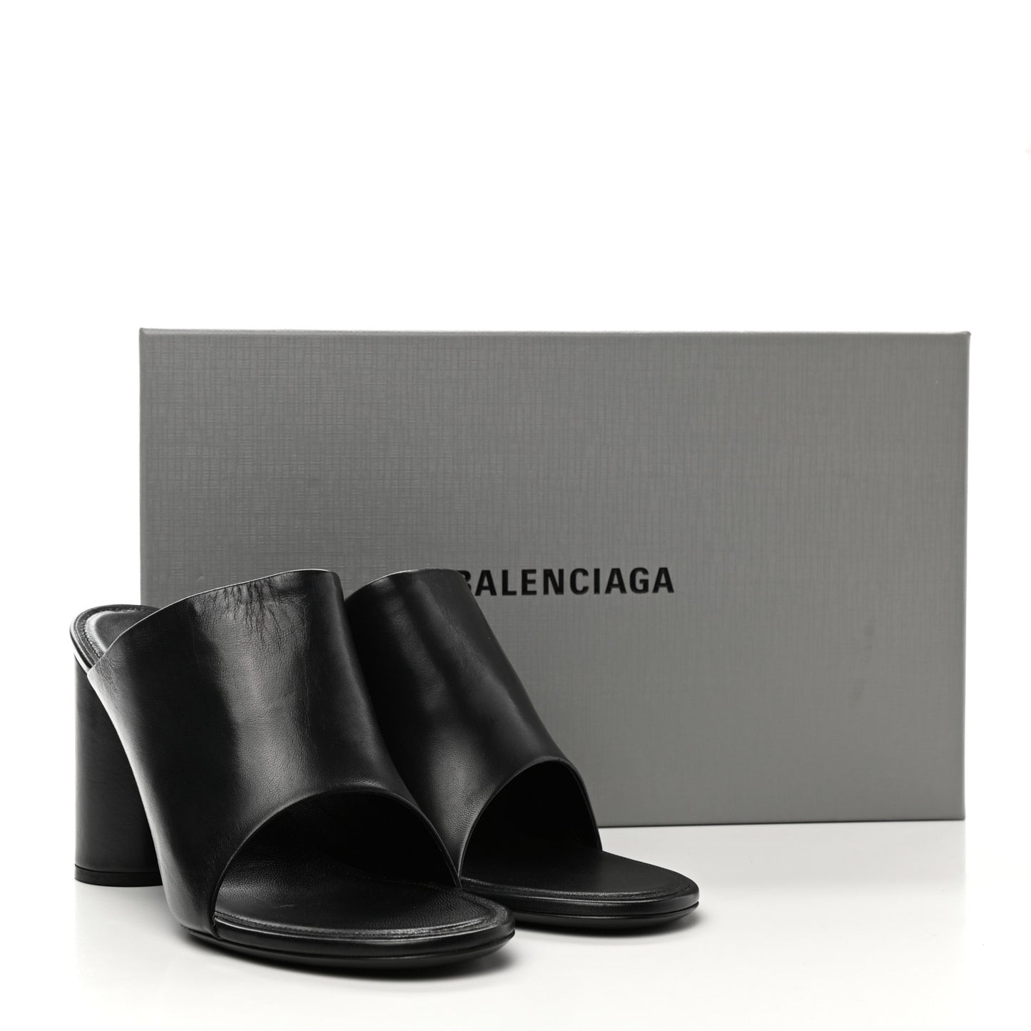 Shiny Sheepskin Oval 90mm Mule Pump 39 Black White