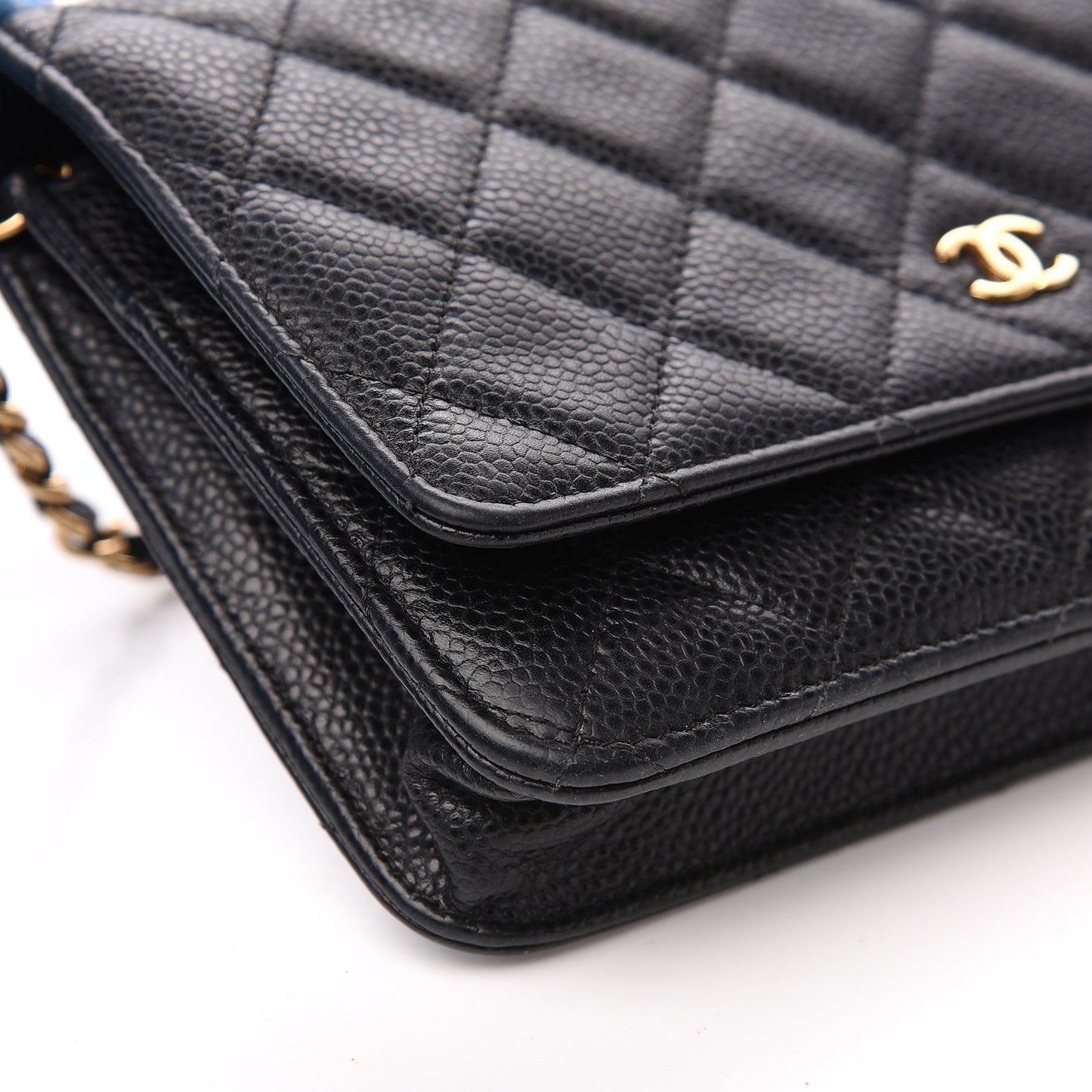 Caviar Quilted Wallet On Chain WOC Black