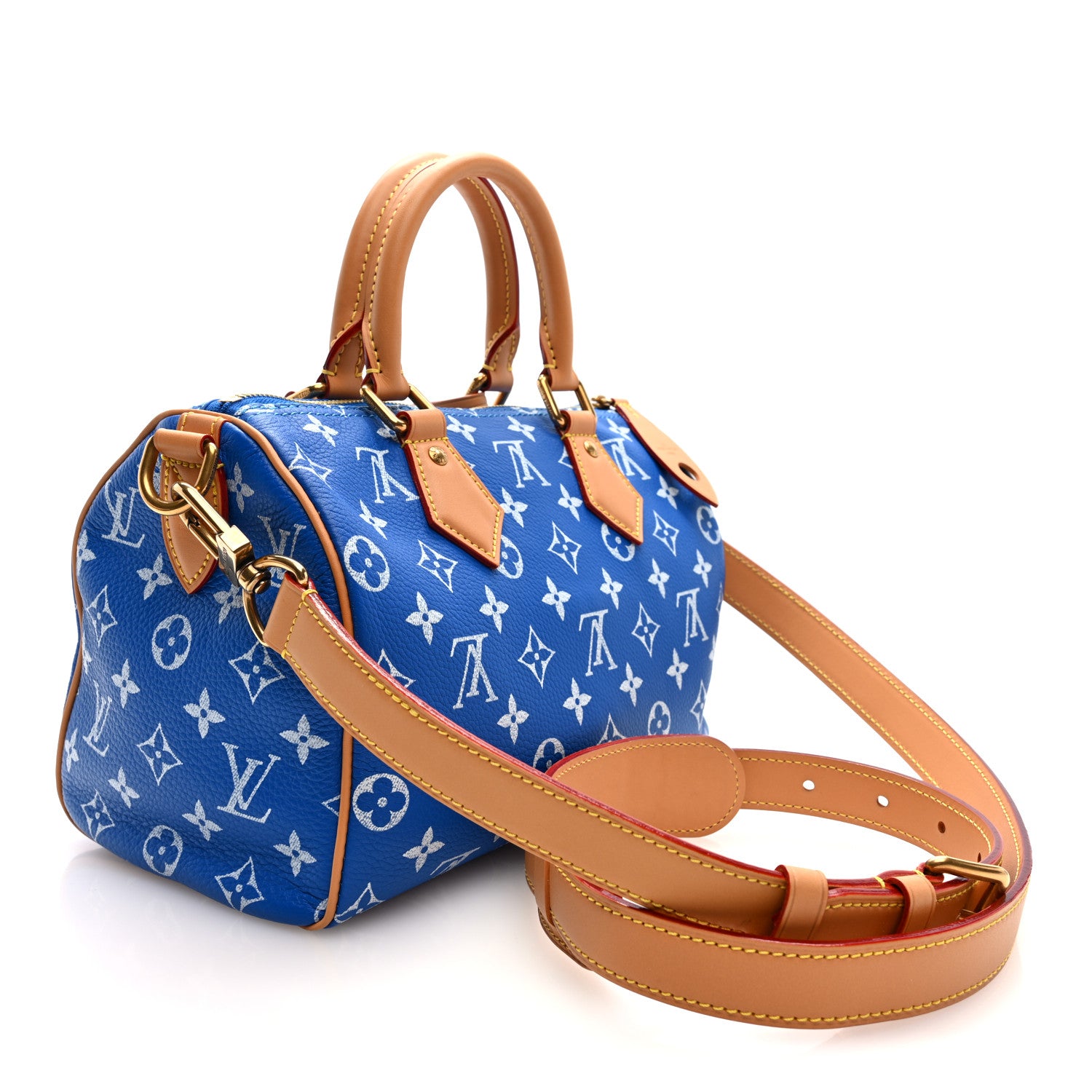 Louis Vuitton Calfskin Monogram Speedy P9 Bandouliere 25 Blue 4 of 10