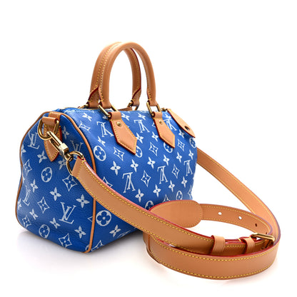 Louis Vuitton Calfskin Monogram Speedy P9 Bandouliere 25 Blue 4 of 10