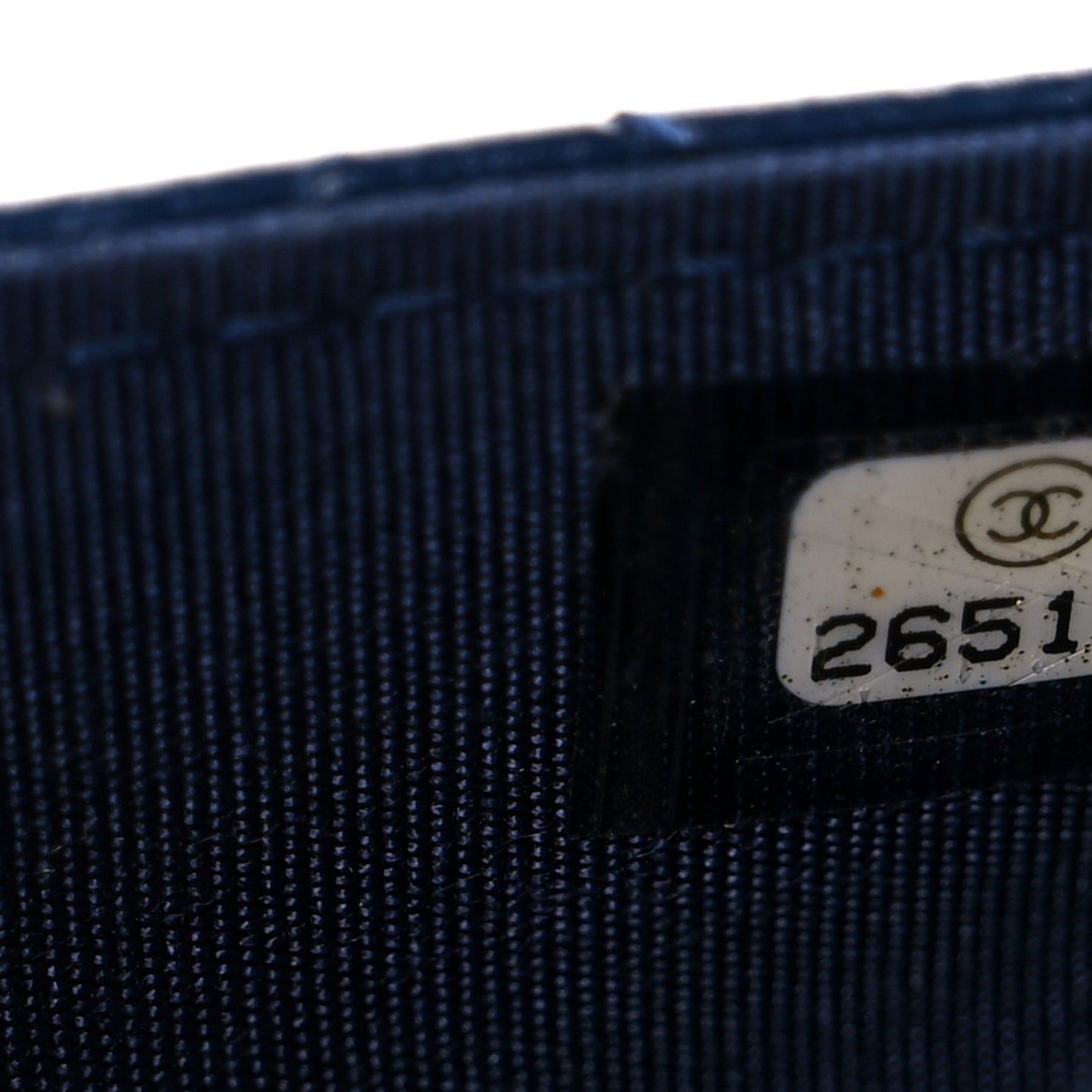 Aged Glazed Calfskin Stitched Golden Class CC Wallet on Chain WOC Blue