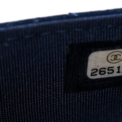 Chanel Aged Glazed Calfskin Stitched Golden Class CC Wallet on Chain WOC Blue 8 of 15