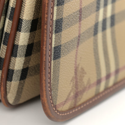 Burberry Haymarket Check Crossbody Messenger Bag Tan 10 of 13