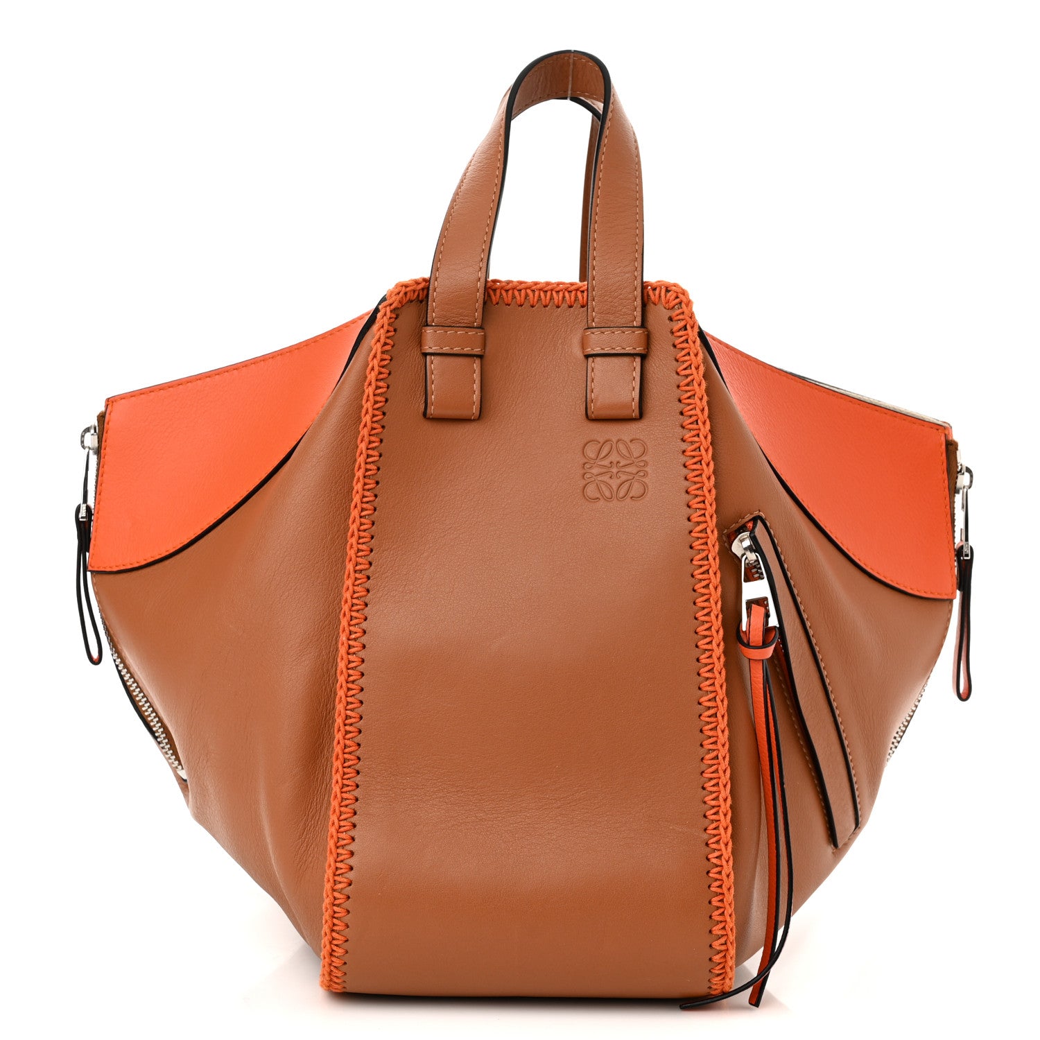 Loewe Calfskin Whipstitch Small Hammock Shoulder Bag Tan Orange 1 of 10