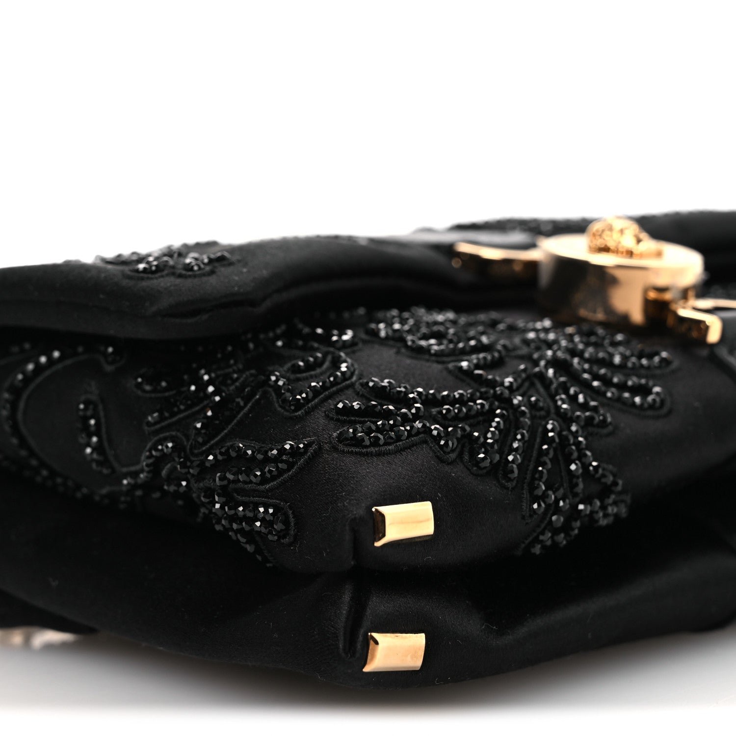 Versace Satin Crystal Mini Kleio Crossbody Bag Black 9 of 11