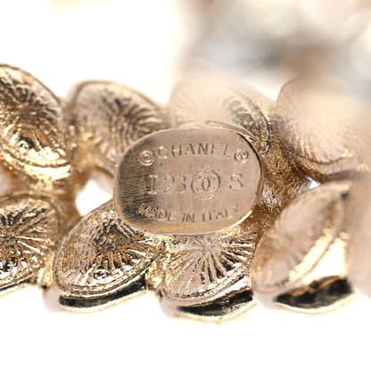 Chanel Crystal Sparkling Wheat CC Hoop Earrings Gold 4 of 5
