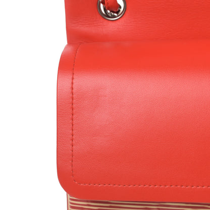 Chanel Patent Calfskin Striped Jumbo Double Flap Red 5 of 5