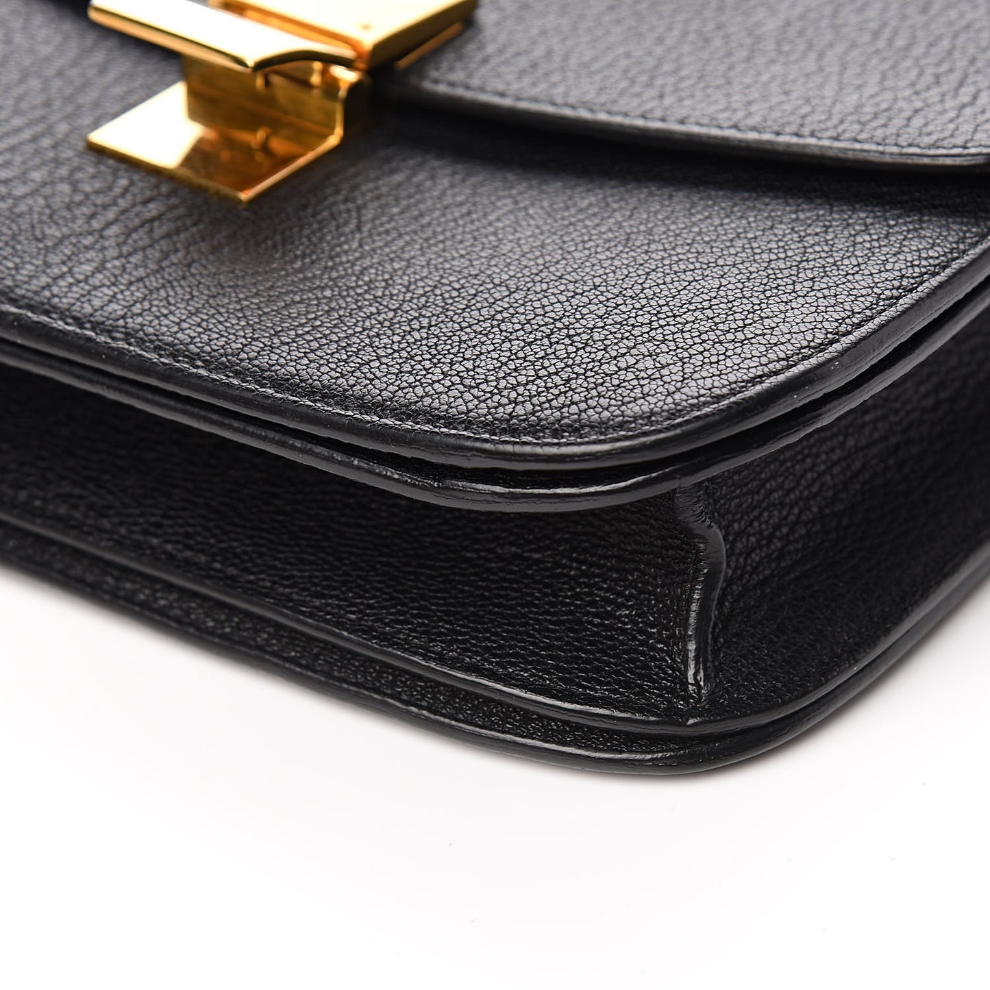 Goatskin Medium Classic Box Flap Bag Black