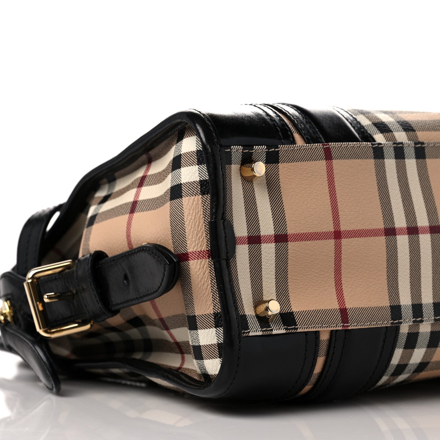 Burberry Haymarket Check Minford Portrait Tote Black 7 of 10