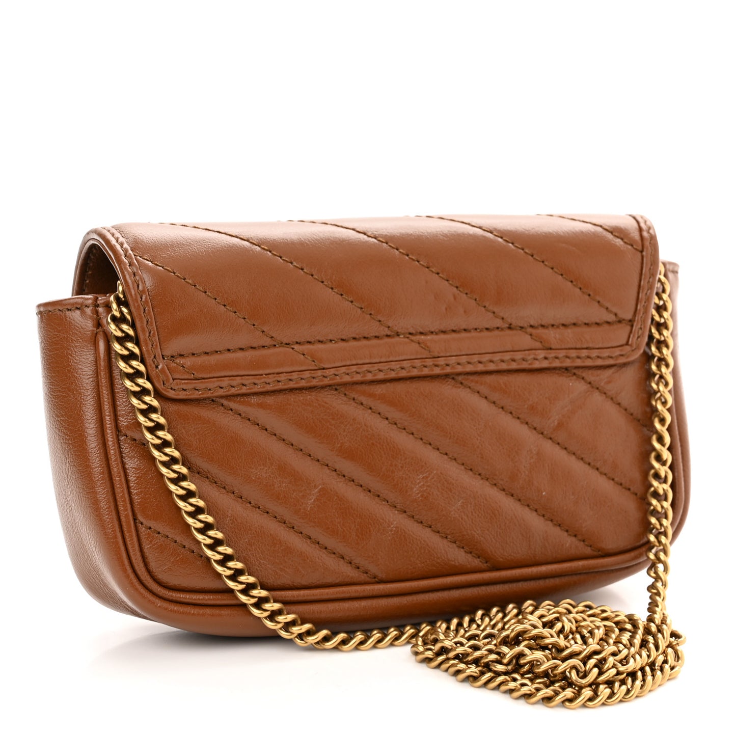 Azalea Calfskin Matelasse Diagonal Super Mini GG Marmont Shoulder Bag Cuir