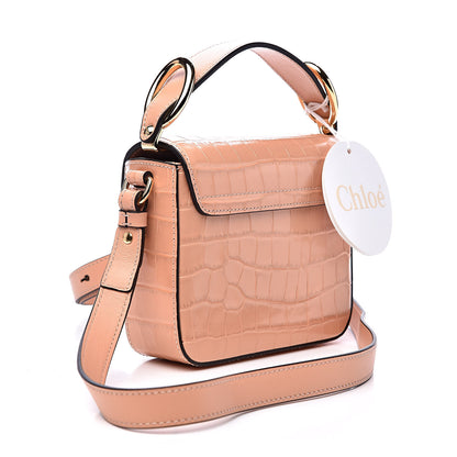 Chloe Calfskin Crocodile Embossed Mini C Double Carry Milky Orange 3 of 8