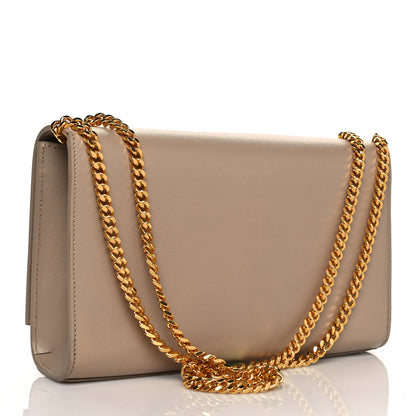 Saint Laurent Grain De Poudre Medium Monogram Kate Satchel Dark Beige 2 of 10