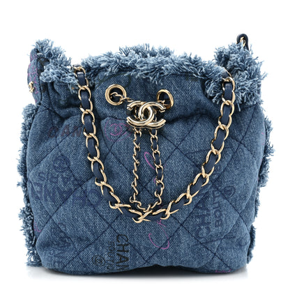 Chanel Denim Quilted Small Mood Bucket With Chain Blue Multicolor 1 of 9