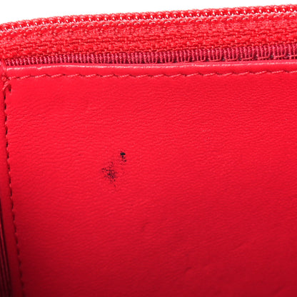 Chanel Lambskin Quilted Wallet On Chain WOC Light Red 14 of 15
