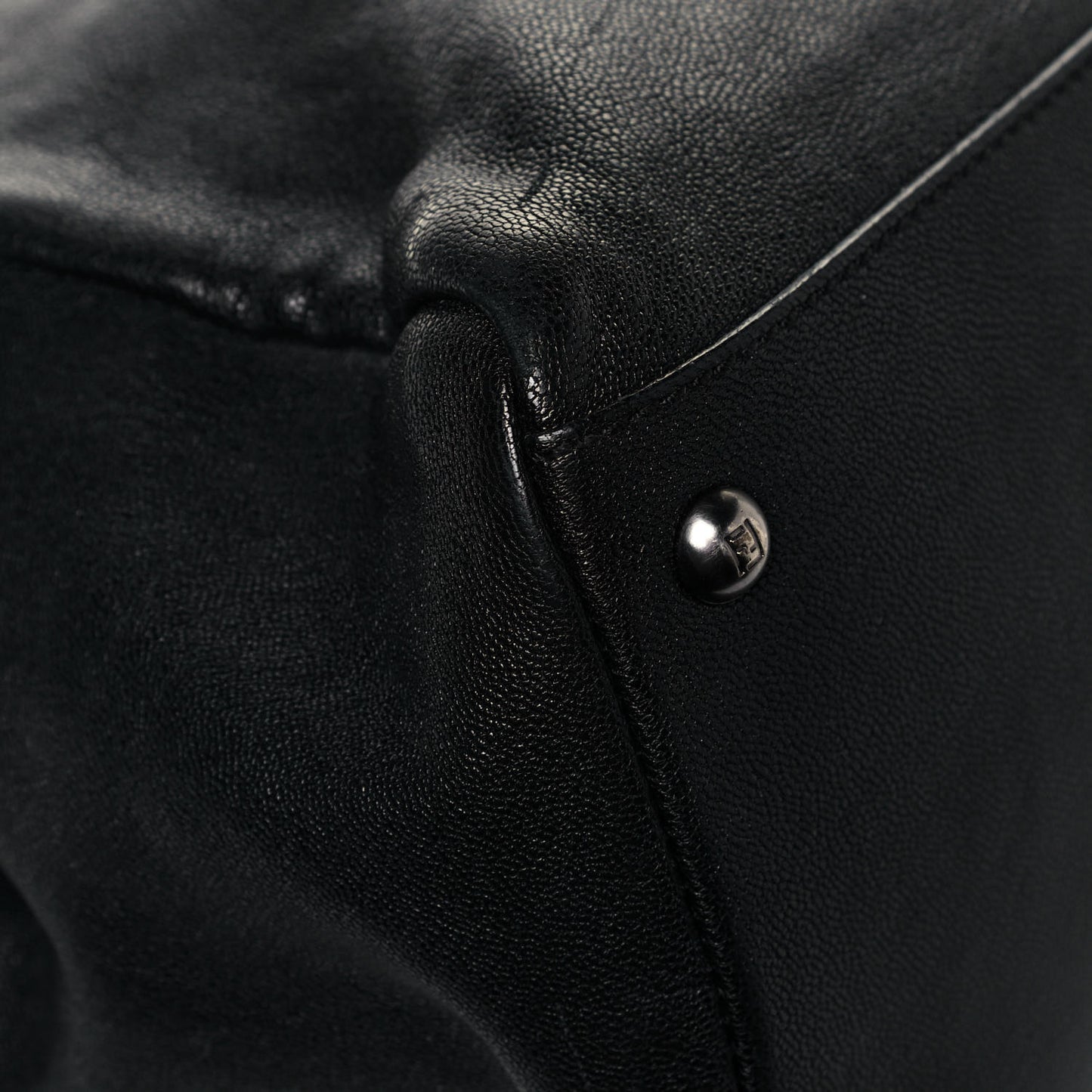 Goatskin Large Peekaboo Iconic Satchel Black Lampone