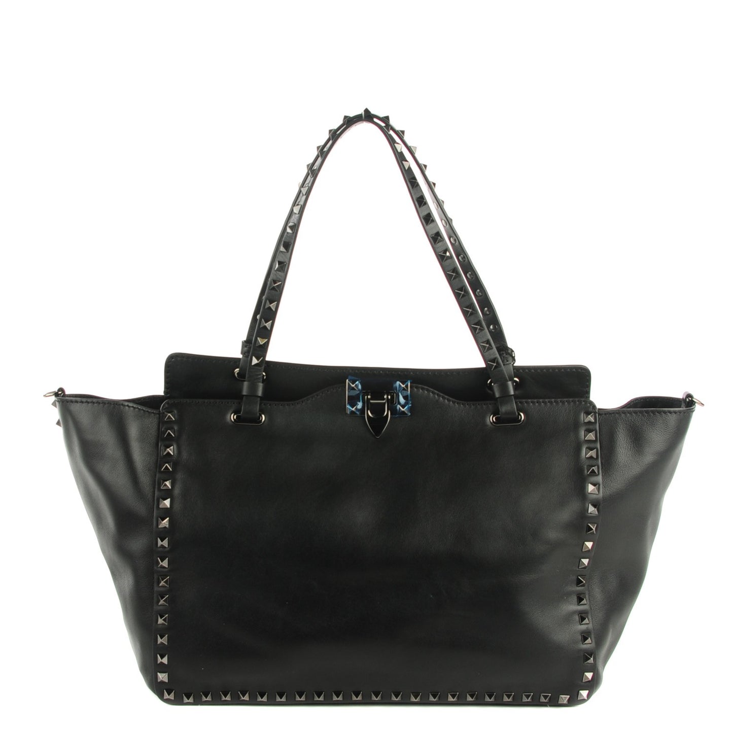 Vitello Medium Rockstud Tote Black