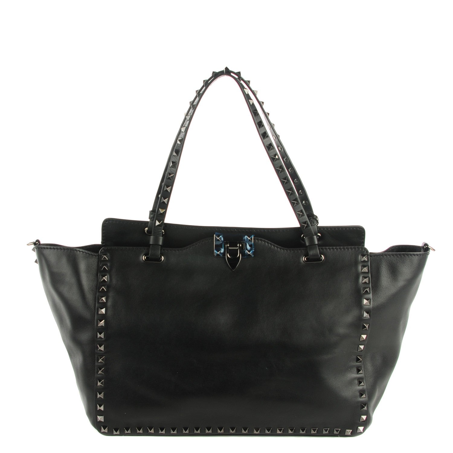 Valentino Garavani Vitello Medium Rockstud Tote Black 1 of 7