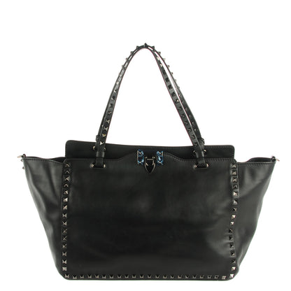 Valentino Garavani Vitello Medium Rockstud Tote Black 1 of 7