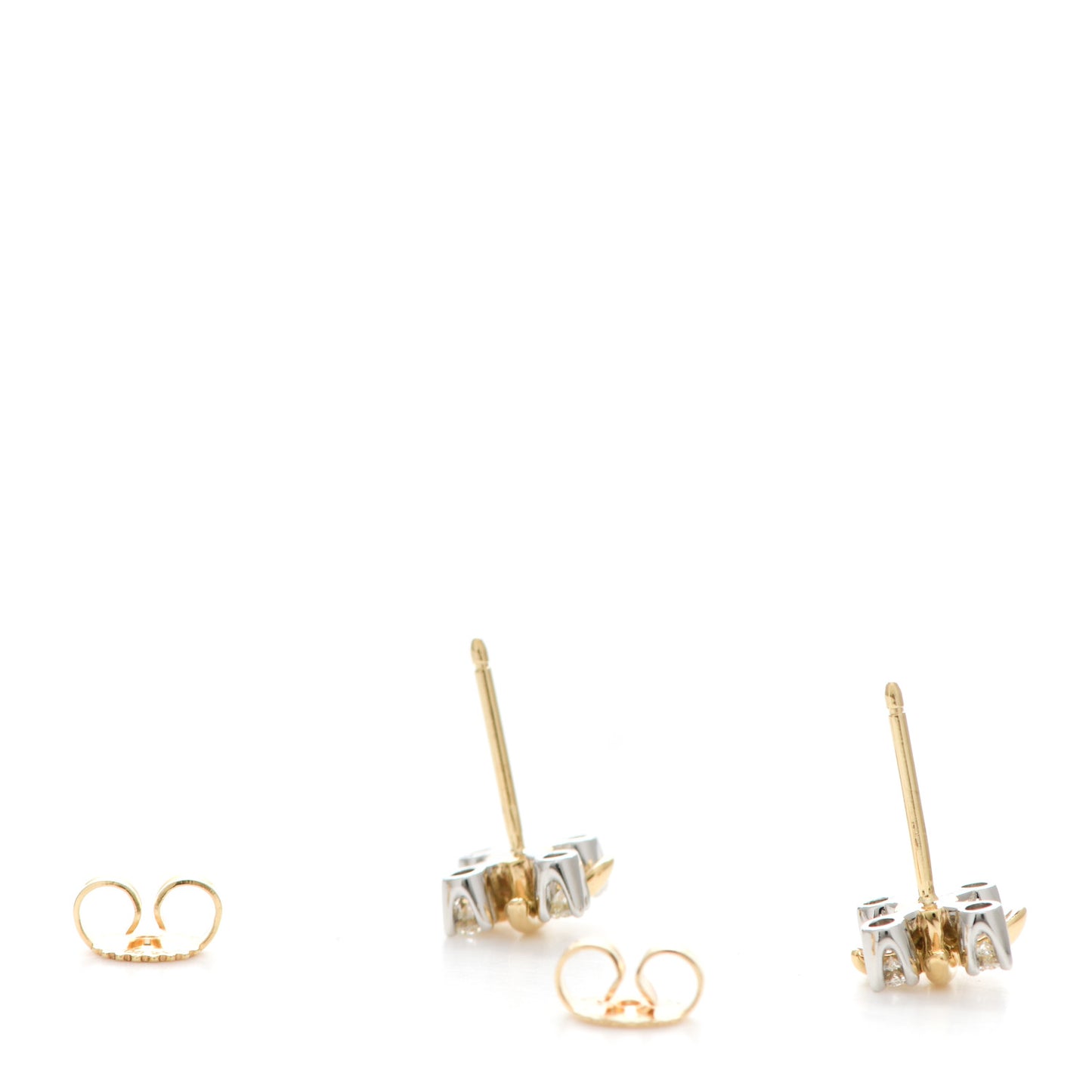 Platinum 18K Yellow Gold Diamond Schlumberger Lynn Earrings