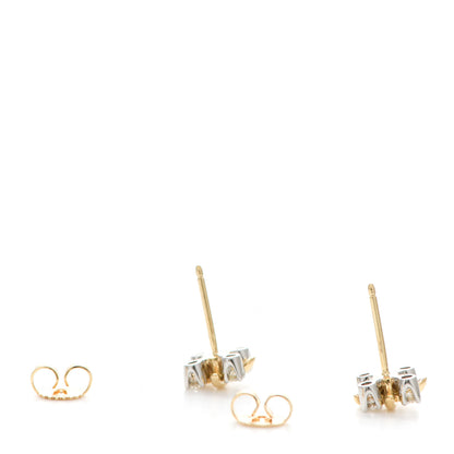 Tiffany Platinum 18K Yellow Gold Diamond Schlumberger Lynn Earrings 3 of 7