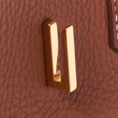 Hermes Taurillon Clemence Birkin 35 Gold 24 of 33