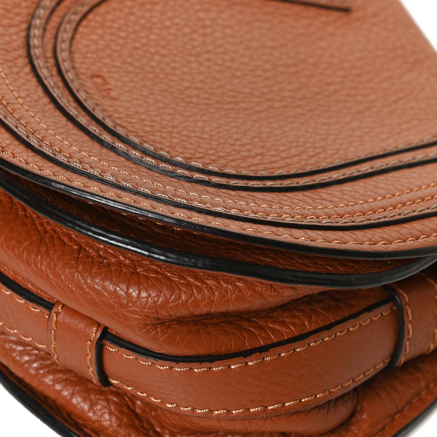 Calfskin Mini Marcie Round Crossbody Bag Tan