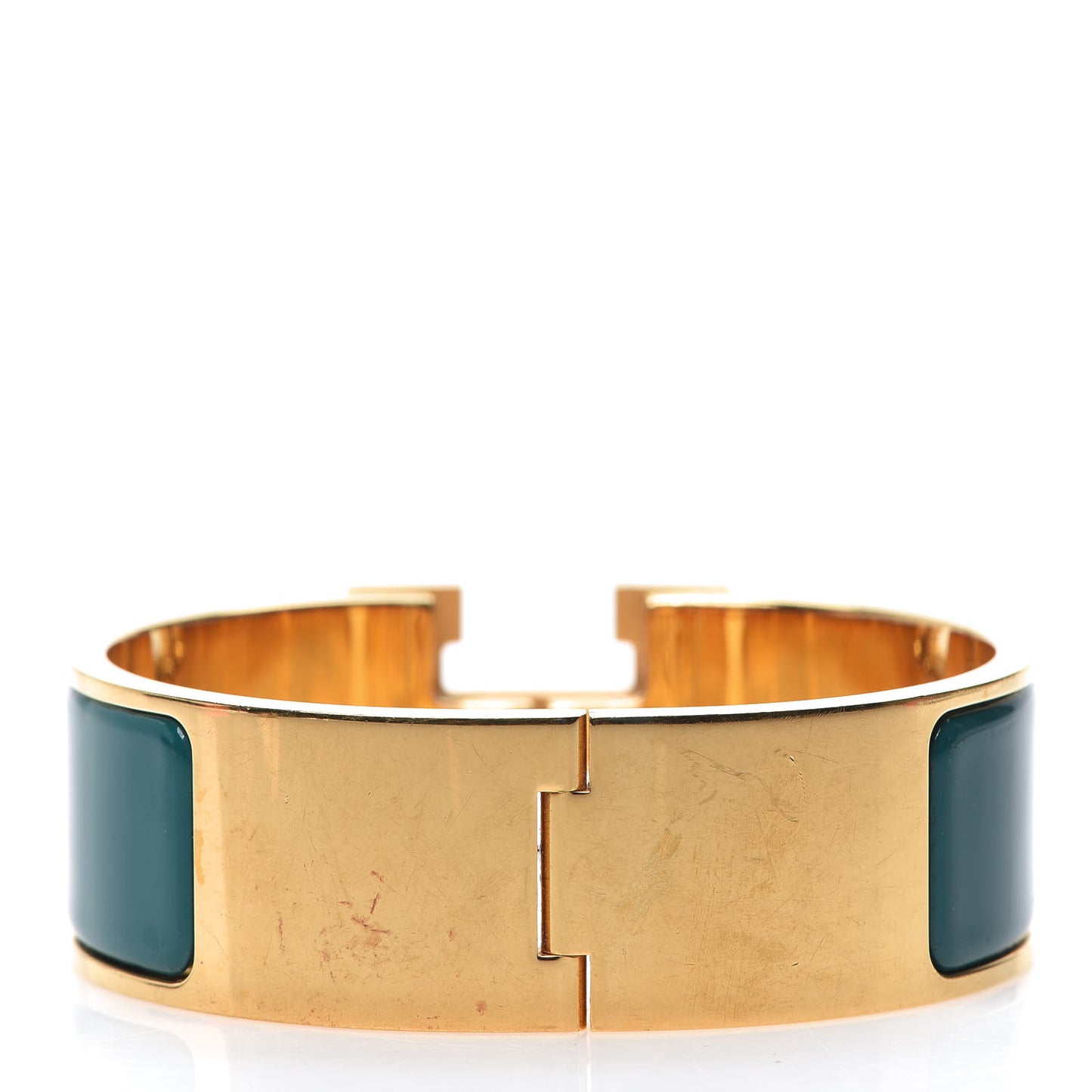 Enamel Wide Clic Clac H Bracelet PM Malachite