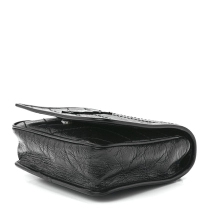 Saint Laurent Crinkled Calfskin Matelasse Monogram Niki Chain Wallet Black 8 of 10